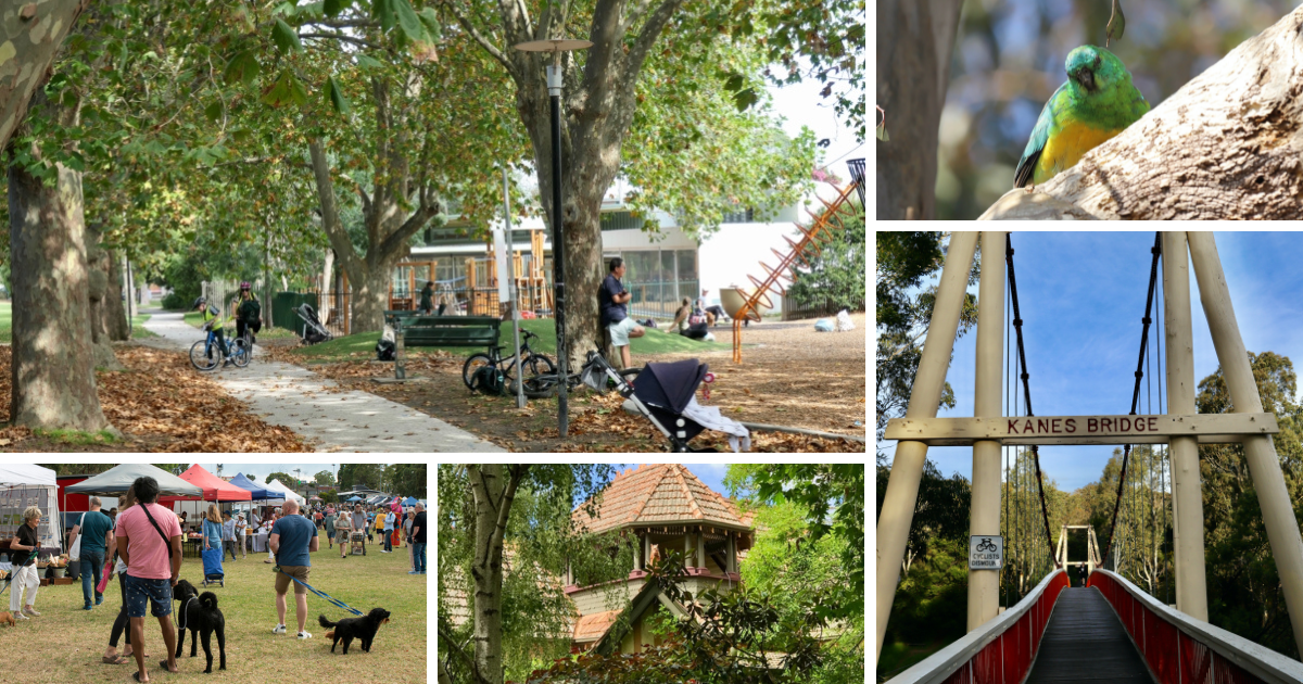 Walks in Hawthorn, Camberwell, Kew. Farmers Market image care of Nichole Maybury via Boroondara Council and Studley Park images Geoff Brooks at Unsplash. OG image Victoria Walks.